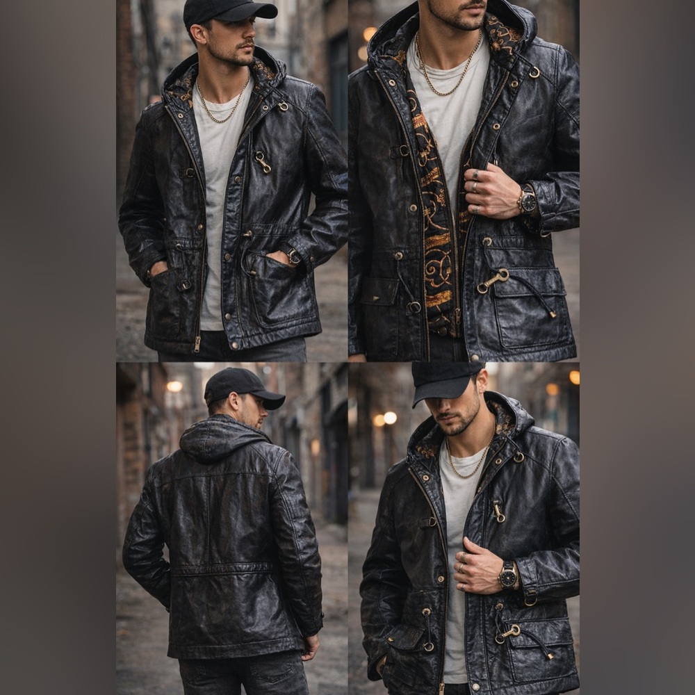 Vintage G-III Global Identity Leather Jacket Men’s Medium Black Made in Korea